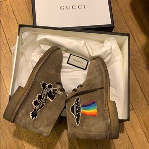 Gucci suede derby boots
